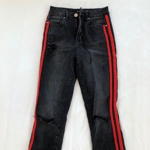 Black ripped boyfriend jeans